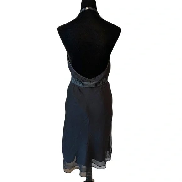 Catherine Malandrino Black Stitch Detail Halter Dress Size 10 - Picture 5 of 5